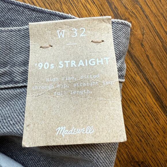 NWT Madewell '90s Straight W 32 Straight Leg High Rise Button Fly Burwick Wash - Picture 6 of 9